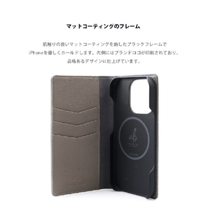 ABBI SIGNATURE iPhone 16 Pro Max用シュランケンカーフ MagSafe対応ダイアリーケース グレージュ ABS27302I16PM-イメージ10