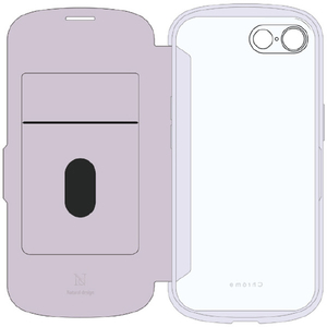 ＮＡＴＵＲＡＬ　ｄｅｓｉｇｎ iphone17e/16e用 背面手帳型ｹｰｽ chrome-natural ラベンダー IP24SP-CHN04-イメージ2