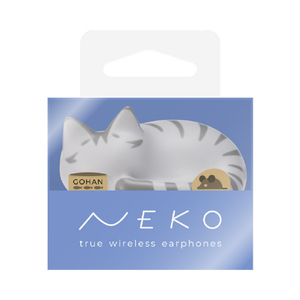 ラディウス 猫のかたちの完全ワイヤレスイヤフォン NEKO true wireless earphones サバトラ HP-C28BTS-イメージ2