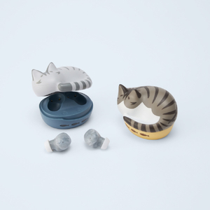 ラディウス 猫のかたちの完全ワイヤレスイヤフォン NEKO true wireless earphones サバトラ HP-C28BTS-イメージ4