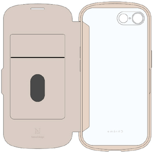 ＮＡＴＵＲＡＬ　ｄｅｓｉｇｎ iphone17e/16e用 背面手帳型ｹｰｽ chrome-natural ベージュ IP24SP-CHN07-イメージ2