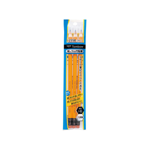 トンボ鉛筆 ゴム付鉛筆 HB 先付キャップ 3本 FC05358-ACB-360-イメージ1