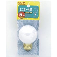エルパ ミニボール球 E26口金 5W ホワイト 1個入り G-806H(W)