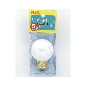 エルパ ミニボール球 E26口金 5W ホワイト 1個入り G-806H(W)-イメージ1
