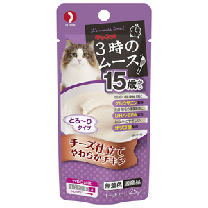 ペットライン キャネット 3時のムース 15歳から チーズ仕立て 25g 3ｼﾞﾉﾑ-ｽ15ｻｲｶﾗﾁ-ｽﾞ25G-イメージ1