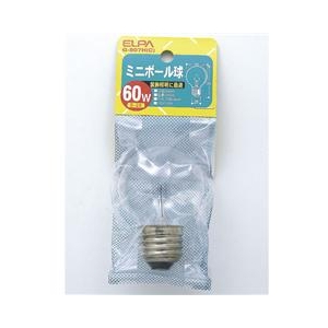 エルパ ミニボール球 E26口金 60W クリア 1個入り G-807H(C)-イメージ1