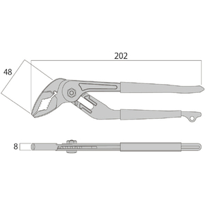 フジ矢 超軽量ウォーターポンププライヤー（黒金） 対応ナット:M27～M5 130-200-BG-イメージ8