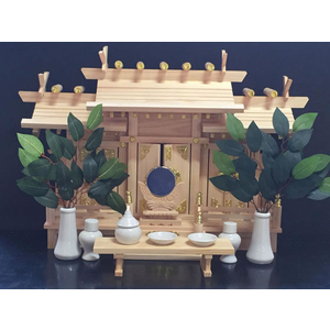 静岡木工 FC31583 神棚 屋根違い 三社明津セット 中 |エディオン公式通販