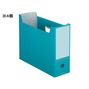 コクヨ ファイルボックス〈NEOS〉A4 ターコイズブルー 4個 F030553-A4-NELF-B-イメージ1