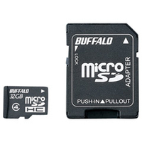 BUFFALO microSDHCメモリーカード(Class4・32GB) 防水仕様/アダプター付 RMSD-BS32GAB