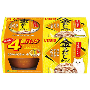 いなば 金のだし カップ ささみ・まぐろ・かつお 70g×4P FC33810-イメージ1