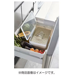 山崎実業 プレート 密閉シンク下米びつ5kg計量カップ付 クリア FCE924L-3379-イメージ3