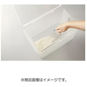 山崎実業 プレート 密閉シンク下米びつ5kg計量カップ付 クリア FCE924L-3379-イメージ4