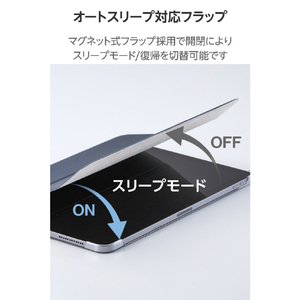 エレコム 11インチiPad Air(M3/M2) フラップケース 薄型軽量 背面クリア 2アングル ネイビー TB-A25MWVNV-イメージ7