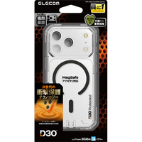 エレコム iPhone18 Pro用D3O ハイブリッドケース フレームカラー 極限 MAGKEEP ブラック PM-A26CD3OFKMBK