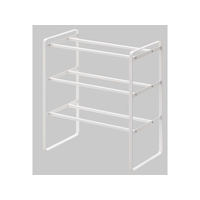 山崎実業 伸縮シューズラック フレーム3段 ホワイト FCC2450-7555