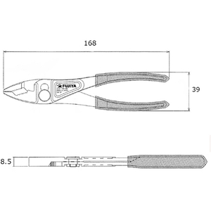 フジ矢 超軽量コンビネーションプライヤー（黒金） 超軽量薄型仕様 230-165-BG-イメージ9