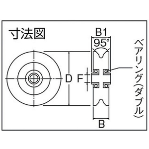 丸喜金属本社 枠無重量車 120mm V型 FC401EH-3543404-イメージ4