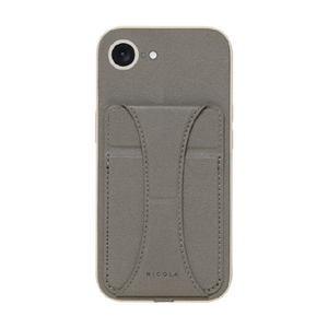 ＮＡＴＵＲＡＬ　ｄｅｓｉｇｎ iphone17e/16e用 背面型ｹｰｽ nicola チャコール IP24SP-NIC02-イメージ1