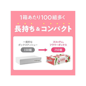 クレシア スコッティ ティシュー フラワーボックス 250組 3個 FC558NN-41330-イメージ4