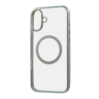 レイアウト iPhone 16 Plus用Like standard MagSafe対応 マグネットアクセサリー対応 衝撃吸収 バンパー マット メタリック ハイブリッドケース ライトグリーン RT-P48MG3/LGM