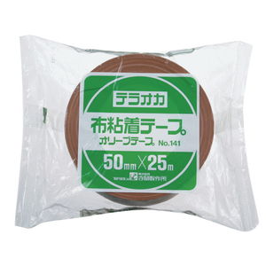 寺岡 布粘着テープ オリーブテープ 50mm×25m 30巻 1箱(30巻) F827335-NO.141-イメージ1