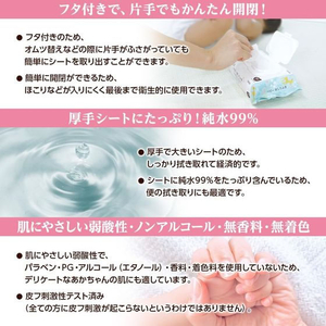 オオサキメディカル ベビーおしりふき ふた付 80枚 FCF745U-84606-イメージ6