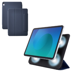 エレコム 11インチiPad Air(M3/M2)用フラップケース 超薄型 マグネット着脱 スリープ対応 ネイビー TB-A25MWVPF2NV-イメージ2