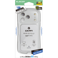 エレコム iPhone18 Pro用GRIPPY ハイブリッドケース オールクリア 極限 クリア PM-A26CGRPAKCR
