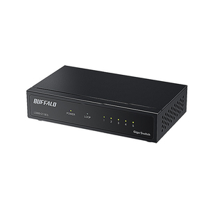 BUFFALO Giga 5ポート スイッチングハブ 電源外付け 金属筐体 マグネット付属 ブラック LSW8-GT-5ES/BK-イメージ1