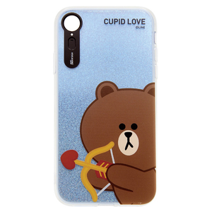 LINE FRIENDS iPhone XR用ケース LIGHT UP CASE CUPID LOVE ブラウンキューピッド KCL-LCL005-イメージ1
