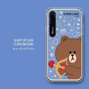 LINE FRIENDS iPhone XR用ケース LIGHT UP CASE CUPID LOVE ブラウンキューピッド KCL-LCL005-イメージ3