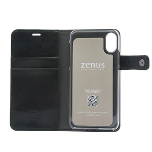 ZENUS iPhone XS/X用ケース Lettering Diary ブラック Z10309I8-イメージ4