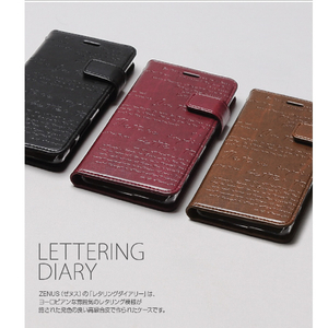 ZENUS iPhone XS/X用ケース Lettering Diary ブラック Z10309I8-イメージ5