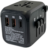 カシムラ 海外用変換プラグA/C/O/BFタイプ Type-C ブラック WP-109M