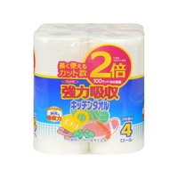 イデシギョー フェルミ強力吸収キッチンタオル 2倍巻 1パック(4ロール入) FCF334C-7-7140-01