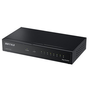 BUFFALO Giga 8ポート スイッチングハブ 電源外付け 金属筐体 マグネット付属 ブラック LSW8-GT-8ES/BK-イメージ1