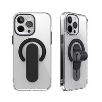 momo stick iPhone 15 Pro用Mag Grip レンズガード一体型クリアケース ブラック MMS25309I15PR