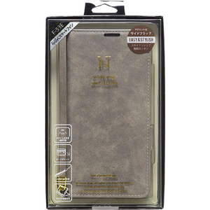 NATURAL design らくらくスマートフォン(F-53E)用手帳型ケース STYLE NATURAL グレー RKF53E-VS01-イメージ1