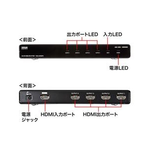 サンワサプライ 4K2K対応HDMI分配器（4分配） VGA-UHDSP4-イメージ2