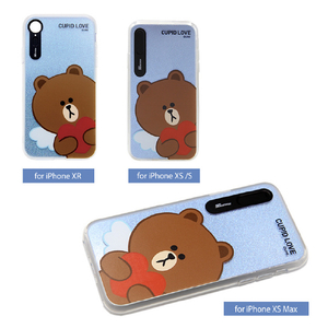 LINE FRIENDS iPhone XR用ケース LIGHT UP CASE CUPID LOVE ブラウンハート KCL-LCL007-イメージ4