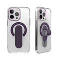 momo stick iPhone 15 Pro用Mag Grip レンズガード一体型クリアケース ディープパープル MMS25310I15PR
