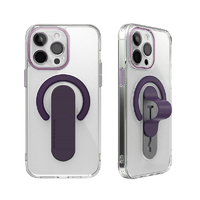 momo stick iPhone 15 Pro用Mag Grip レンズガード一体型クリアケース ディープパープル MMS25310I15PR