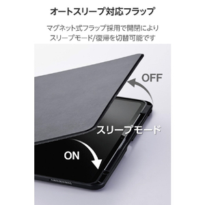 エレコム 13インチiPad Pro(M4)用 フラップケース 360度回転 背面クリア 2アングル スリープ ブラック TB-A25PLMG360BK-イメージ7