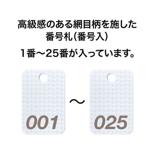 オープン工業 スチロール番号札 角型網目 1～25 白 FC87646-BF-80-WH-イメージ2