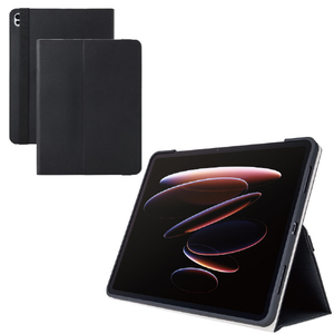 エレコム 13インチiPad Pro(M4)用フラップケース 衝撃ガード ベルト付 2アングル 軽量 ブラック TB-A25PLPLF2BK-イメージ2