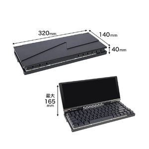 サンコー 10インチモニター搭載メカニカルキーボード ブラック KWSD25CBK-イメージ2