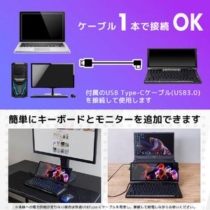 サンコー 10インチモニター搭載メカニカルキーボード ブラック KWSD25CBK-イメージ6