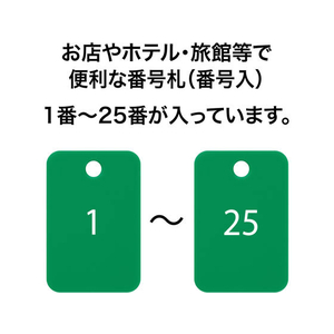 オープン工業 スチロール番号札 角型 1～25 緑 FC87647-BF-54-GN-イメージ2