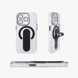momo stick iPhone 15 Pro用Mag Grip レンズガード一体型クリアケース ダークグリーン MMS25311I15PR-イメージ12